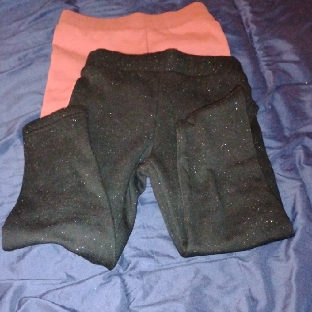 Two Pairs Old Next Cozy Lined Leggings Kids 6-7
